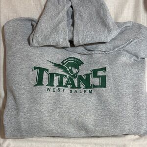 Gray Hoodie with Titans West Salem Logo 3x
